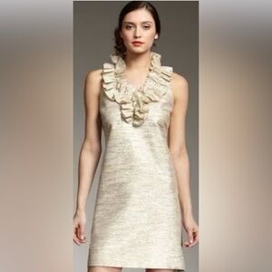 Kate Spade Lucille Shift Dress Gold Metallic SZ 2
